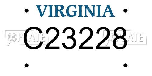 C23228 Virginia License Plate