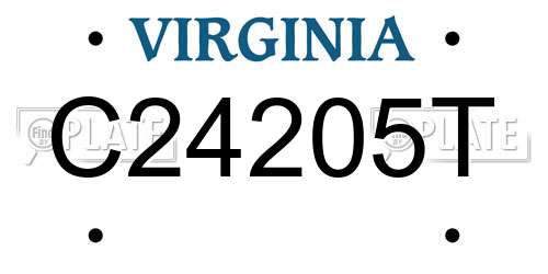 C24205T Virginia License Plate