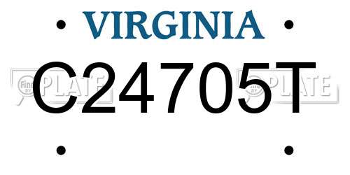 C24705T Virginia License Plate