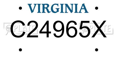C24965X Virginia License Plate