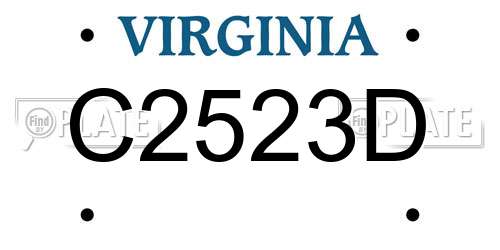 C2523D Virginia License Plate