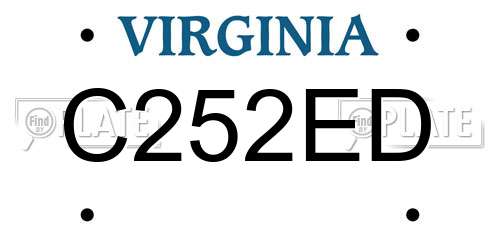 C252ED Virginia License Plate