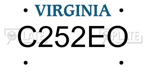 C252EO Virginia License Plate
