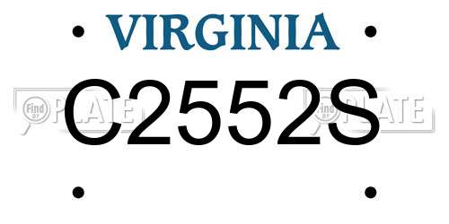 C2552S Virginia License Plate