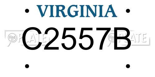 C2557B Virginia License Plate