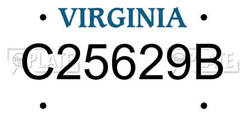 C25629B Virginia License Plate