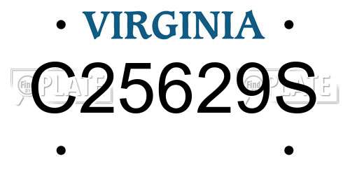 C25629S Virginia License Plate