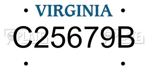 C25679B Virginia License Plate