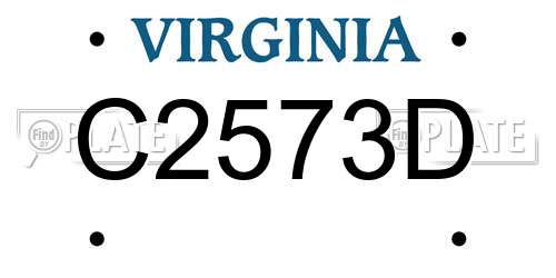 C2573D Virginia License Plate