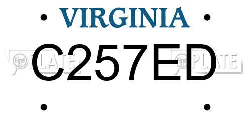 C257ED Virginia License Plate