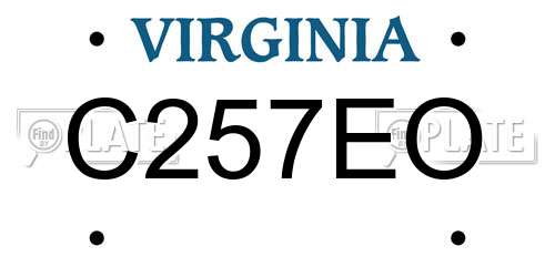 C257EO Virginia License Plate