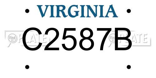 C2587B Virginia License Plate