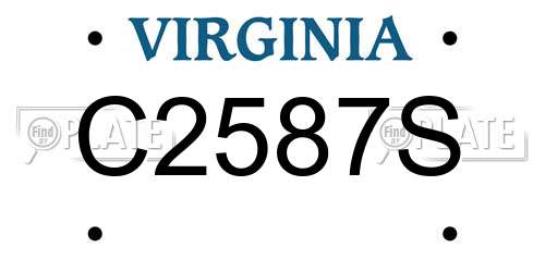 C2587S Virginia License Plate