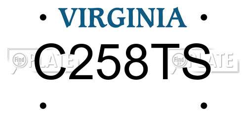 C258TS Virginia License Plate