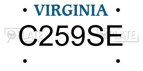 C259SE Virginia License Plate