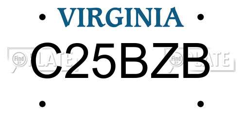 C25BZB Virginia License Plate