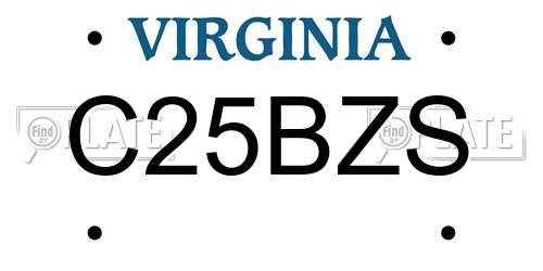 C25BZS Virginia License Plate