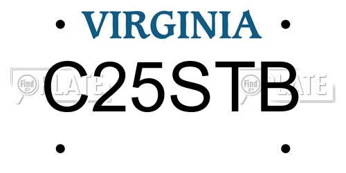 C25STB Virginia License Plate