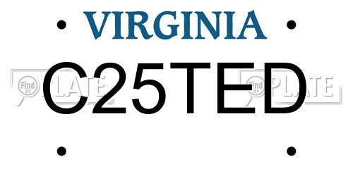 C25TED Virginia License Plate