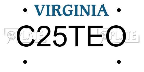 C25TEO Virginia License Plate