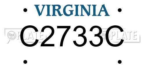 C2733C Virginia License Plate
