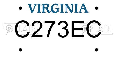 C273EC Virginia License Plate