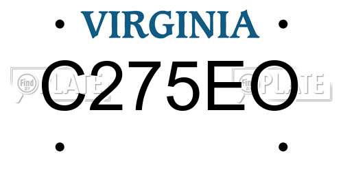 C275EO Virginia License Plate
