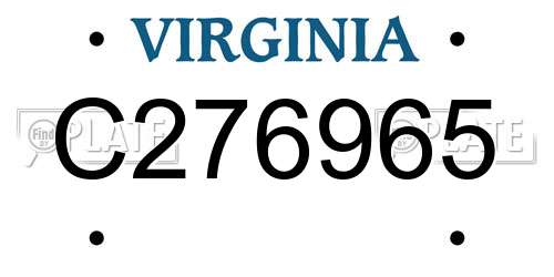 C276965 Virginia License Plate