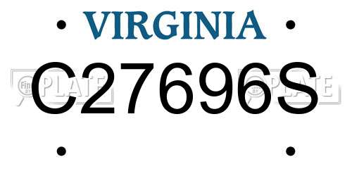 C27696S Virginia License Plate