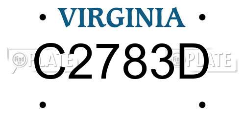 C2783D Virginia License Plate