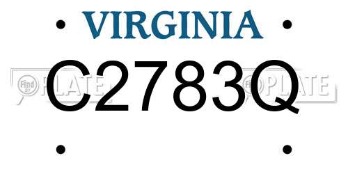 C2783Q Virginia License Plate