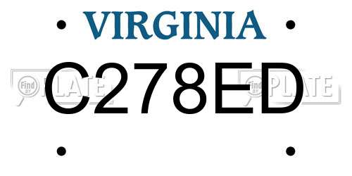 C278ED Virginia License Plate