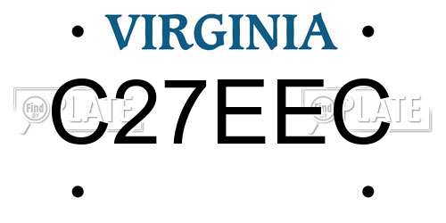 C27EEC Virginia License Plate