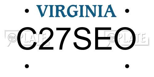 C27SEO Virginia License Plate