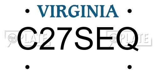 C27SEQ Virginia License Plate