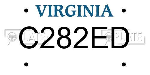 C282ED Virginia License Plate
