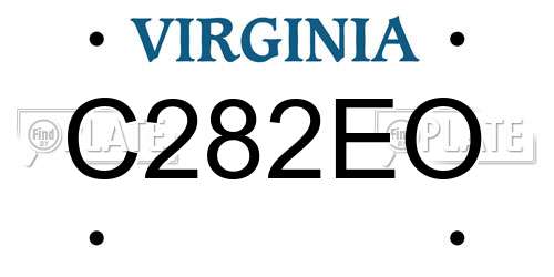 C282EO Virginia License Plate