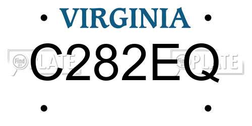 C282EQ Virginia License Plate