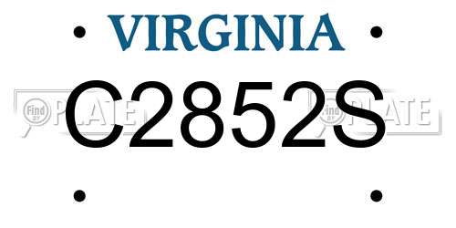 C2852S Virginia License Plate