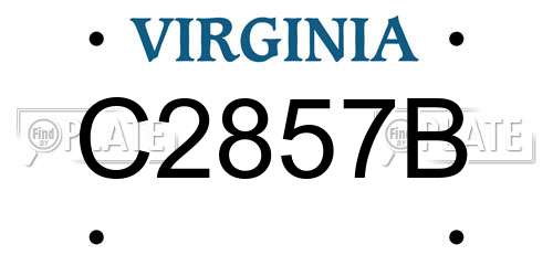 C2857B Virginia License Plate