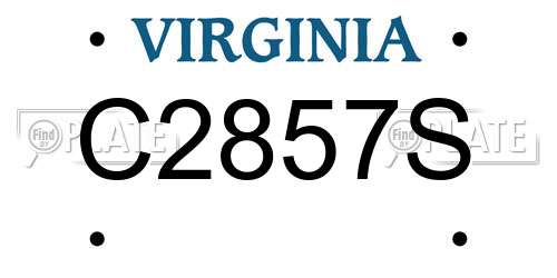 C2857S Virginia License Plate