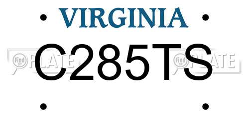 C285TS Virginia License Plate