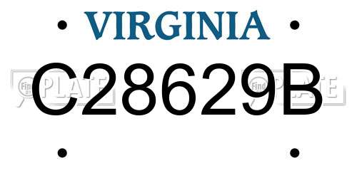 C28629B Virginia License Plate