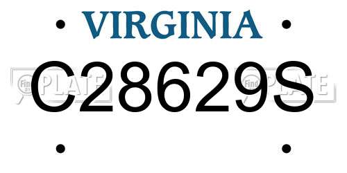 C28629S Virginia License Plate