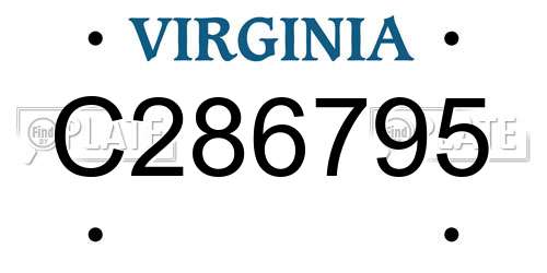 C286795 Virginia License Plate