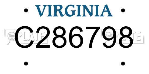 C286798 Virginia License Plate