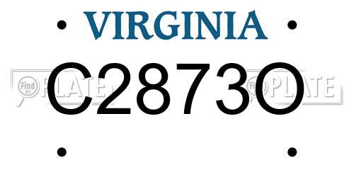 C2873O Virginia License Plate