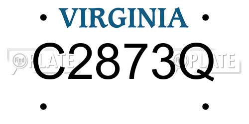 C2873Q Virginia License Plate