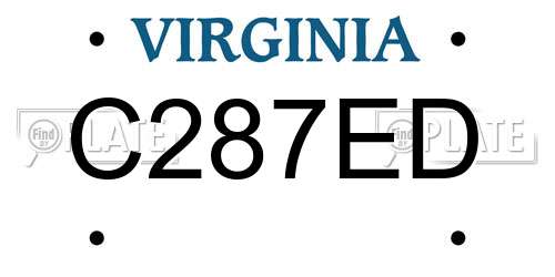 C287ED Virginia License Plate