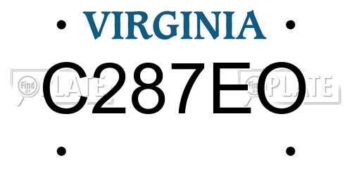 C287EO Virginia License Plate